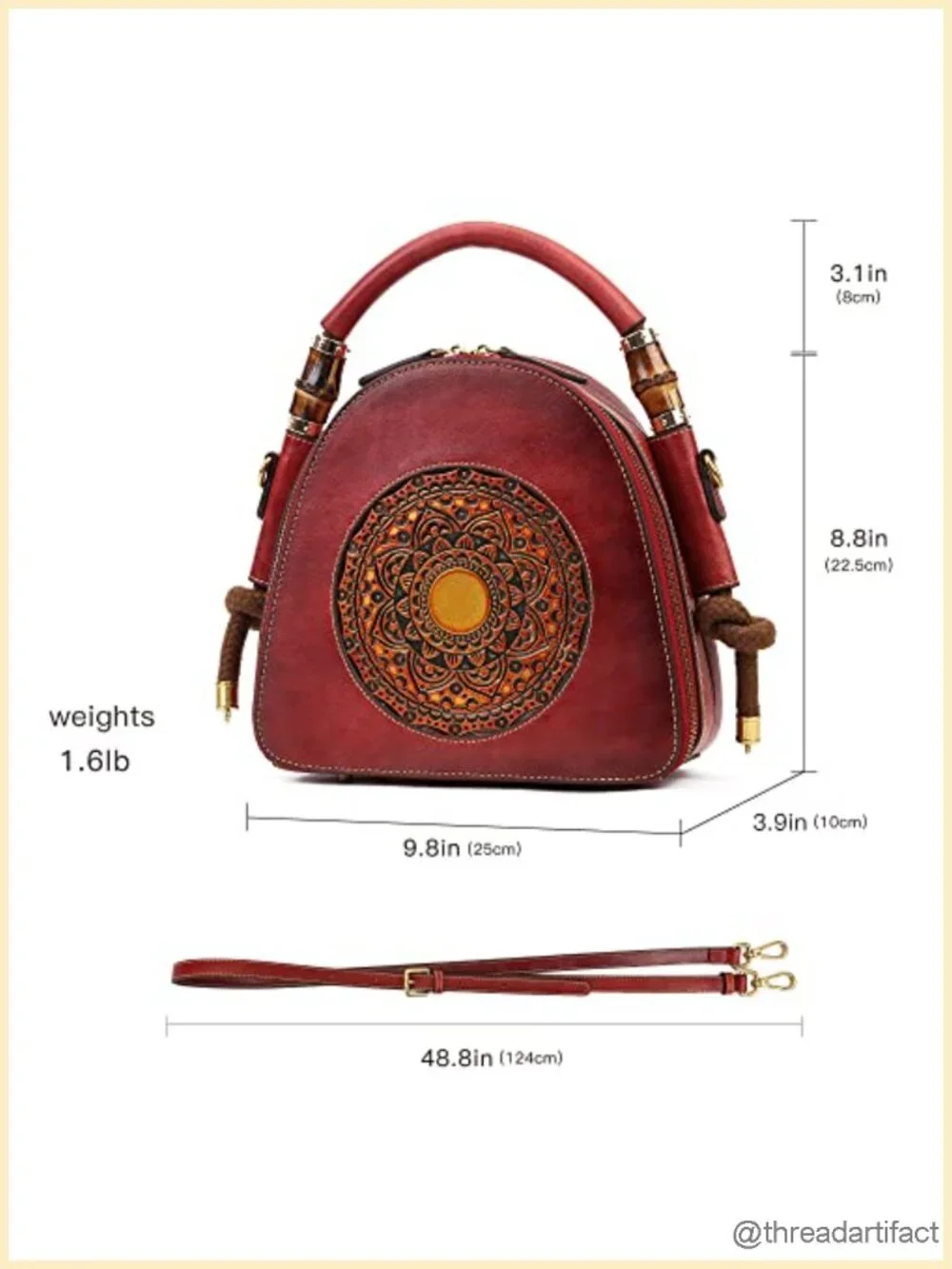 Genuine Leather Top Handle Satchel, Organizer Crossbody Bag